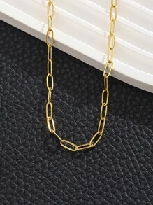 1 Pc Fashion Simple Stainless Steel O Chain Necklace For Teen Minimalist Decor Necklace For Street Jewelry For Daily Life