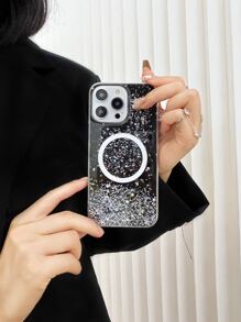 Magnetic Glitter Phone Case - Black - View 5