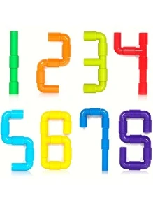 50 件 DIY 水管积木玩具，设计师儿童建筑益智玩具礼物，儿童玩具，玩具，男孩玩具 - 彩色 - 查看 3