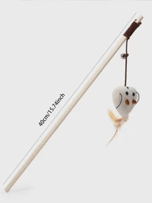 2pcs Mouse Shaped Random Cat Teaser Stick - Multicolor - View 2