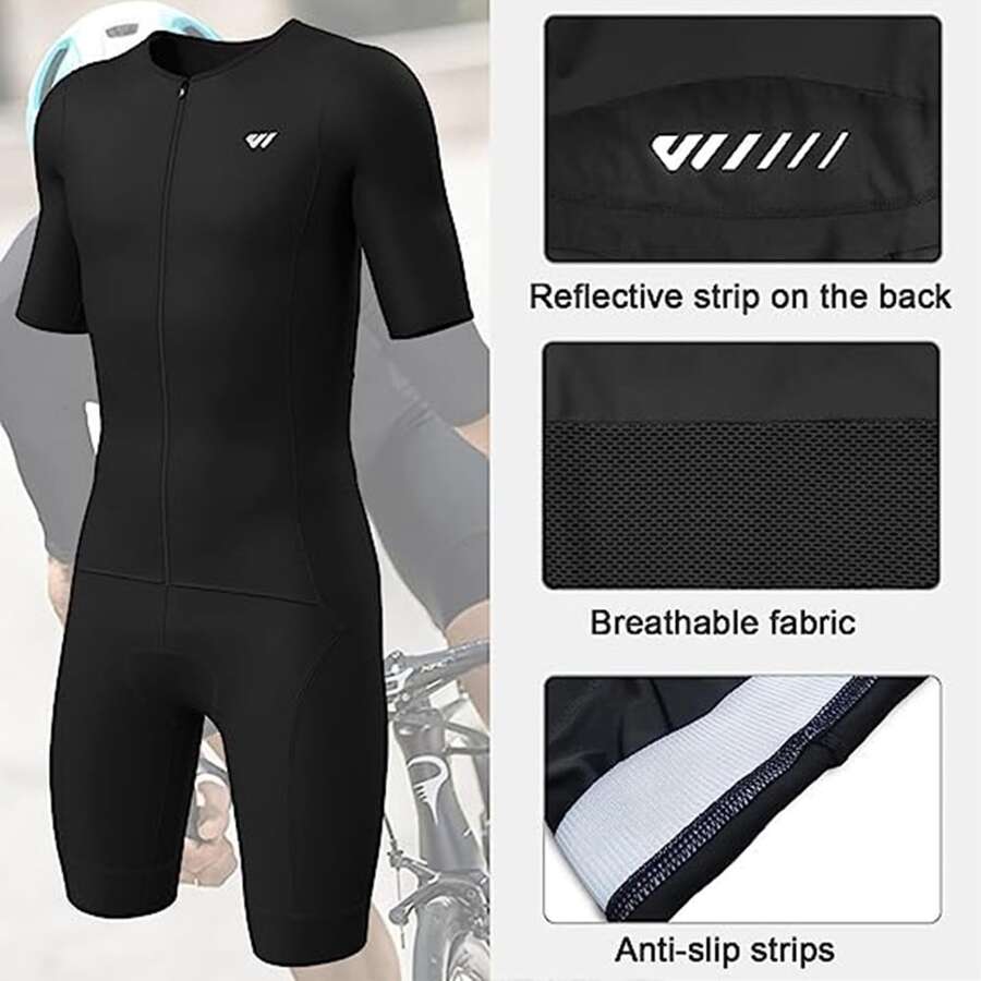 Men's Triathlon Suit Trisuit Race Skinsuit Cycling Swimskin Run Suit