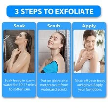 1PC Exfoliating Glove Mitt, Exfoliating Body Scrubber For Shower Bath, Moroccan Body Scrub Gloves For Dead Skin Remover, Korean Exfoliate Mitts Body Exfoliator Sponge Loofah For Women Men, Bath And Body Works, Living Room Home Bedroom Bathroom House Decor, Travel Stuff, Wedding, Party, Birthday, Gifts For Men Mom Dad Friends, New Years, Accessories, Funny Gift
