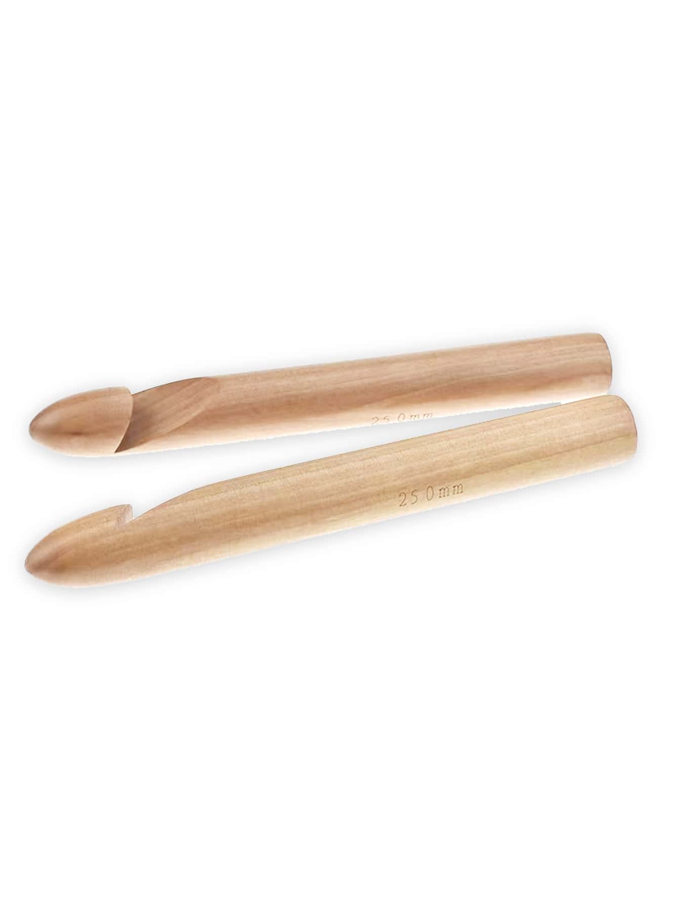 1 pieza Ganchillo de bambú blanco de tamaño grande de 25mm (Ganchillo grueso para cuerda/alfombra) - Albaricoque - Añade 4