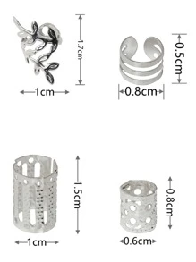 40件套金色发圈套装，街头风、派对风、编发配饰、女士发夹、编发装饰、万圣节、哥特风、Y2K风、秋季风 - 銀色 - 查看 5
