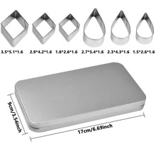 30 szt. Foremek do ciastek i kremówki, Okrągłe foremki do ciastek w kształcie kropli wody, w kształcie serca, w gwiazdki i kwiatki, w geometryczne wzory, Mini zestaw foremek do ciastek do samodzielnego pieczenia, kanapki, owoce ze stali nierdzewnej, 10 kształtów