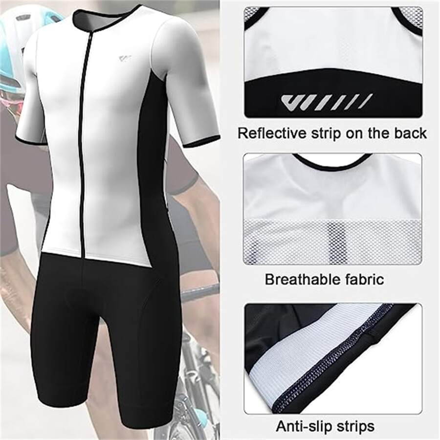 Men's Triathlon Suit Trisuit Race Skinsuit Cycling Swimskin Run Suit