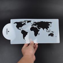 1pc Cake Stencil Template Cake Decoration Mold World Map Shape Lace Pattern For Wedding Birthday Party Baking Confectionery Utensils Cake Cookie Fondant Buttercream Floral Border Stencil Crafts Walls Painting Wrapping Scrapbooking Drawing Stencil - White - View 4