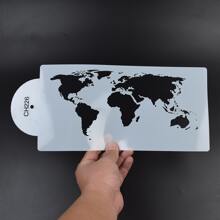 1pc Cake Stencil Template Cake Decoration Mold World Map Shape Lace Pattern For Wedding Birthday Party Baking Confectionery Utensils Cake Cookie Fondant Buttercream Floral Border Stencil Crafts Walls Painting Wrapping Scrapbooking Drawing Stencil - White - View 6