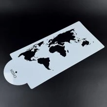 1pc Cake Stencil Template Cake Decoration Mold World Map Shape Lace Pattern For Wedding Birthday Party Baking Confectionery Utensils Cake Cookie Fondant Buttercream Floral Border Stencil Crafts Walls Painting Wrapping Scrapbooking Drawing Stencil - White - View 3