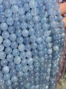自然冰藍色的藍晶散珠 - 寶藍色 - 查看 1
