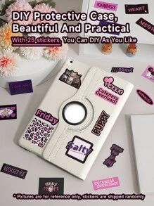 1 个可旋转保护壳，带 DIY 贴纸，适用于 iPad 7/8/9（10.2 英寸）、iPad Mini 4/5/6 - 米色 - 查看 5