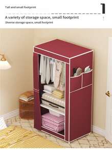 1pc Bedroom Simple Style Solid Color Coat & Hat Rack - Navy Blue - View 2