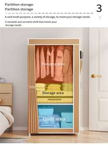 1pc Bedroom Simple Style Solid Color Coat & Hat Rack - Navy Blue - View 4