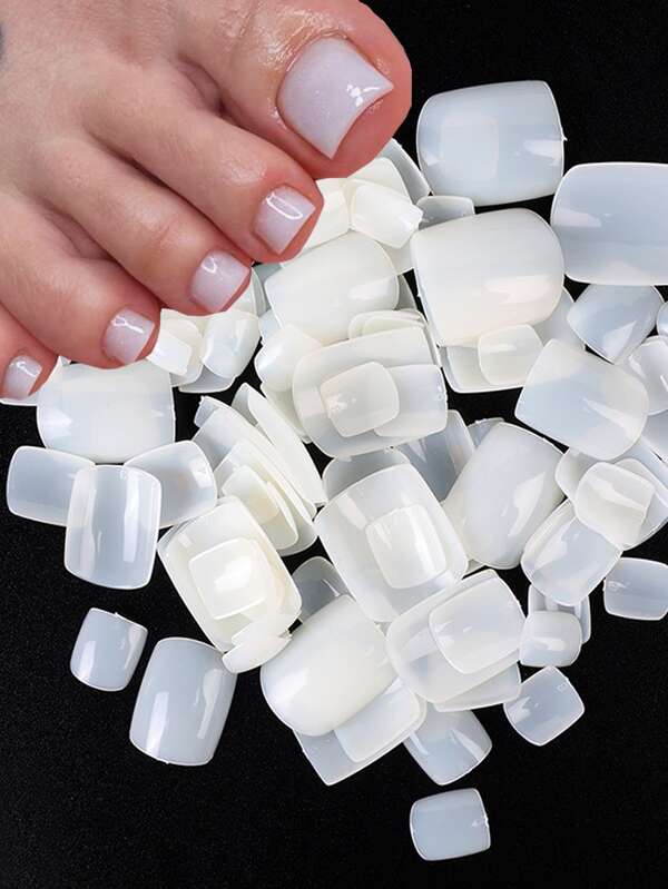 600 peças Unhas postiças de dedo do pé inteiras de cobertura total, pontas de arte de unhas falsas naturais, acrílico artificial, ferramentas de manicure de falsas unhas, suprimentos de unhas