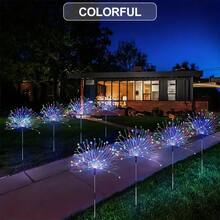 Luces de cadena con diseño tipo fuegos artificiales solares, iluminación de jardín exterior para caminos, patios y jardines - Multicolor - Ver 5
