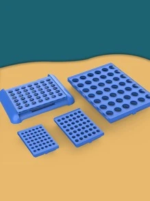 1pc 3d Interactive Desktop Four-in-a-row Puzzle Game - Blue - View 4