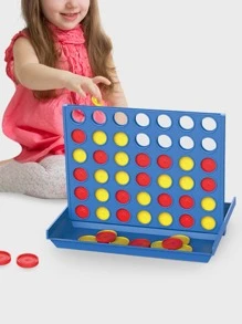1pc 3d Interactive Desktop Four-in-a-row Puzzle Game - Blue - View 3