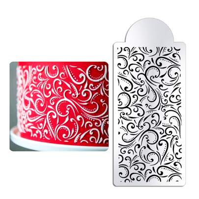 1入組蛋糕模板模板蛋糕裝飾模具花邊圖案婚禮生日派對烘焙糖果用具蛋糕餅乾軟糖奶油花卉邊框模板工藝品牆壁繪畫包裝剪貼簿繪圖模板