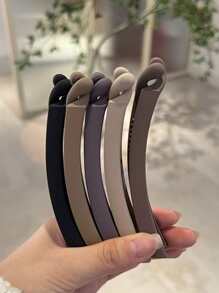 5pcs/Set Women's Coffee Color Matte Finish Hair Clips Set, Including Simple Style Banana Clips, All-Match Hair Pins, Claw Clips And Hair Clip. Perfect Gift For Family, Friends And Couples. Gym Hair Claws Hair Barrettes, School Stuff, Hair Accerssories, Head Accessories, Hair Accessories For Women - Multicolor - View 3