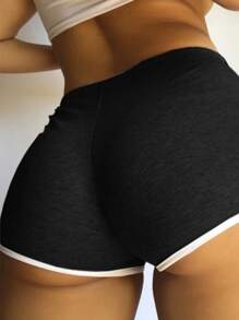 Pantalones cortos / Short deportivos para mujeres, sexy, fitness suelto para correr, hacer ejercicio, trotar, caminar etc. Estilo casual y deportivo short suelto comoda y suave. - Negro - Ver 4