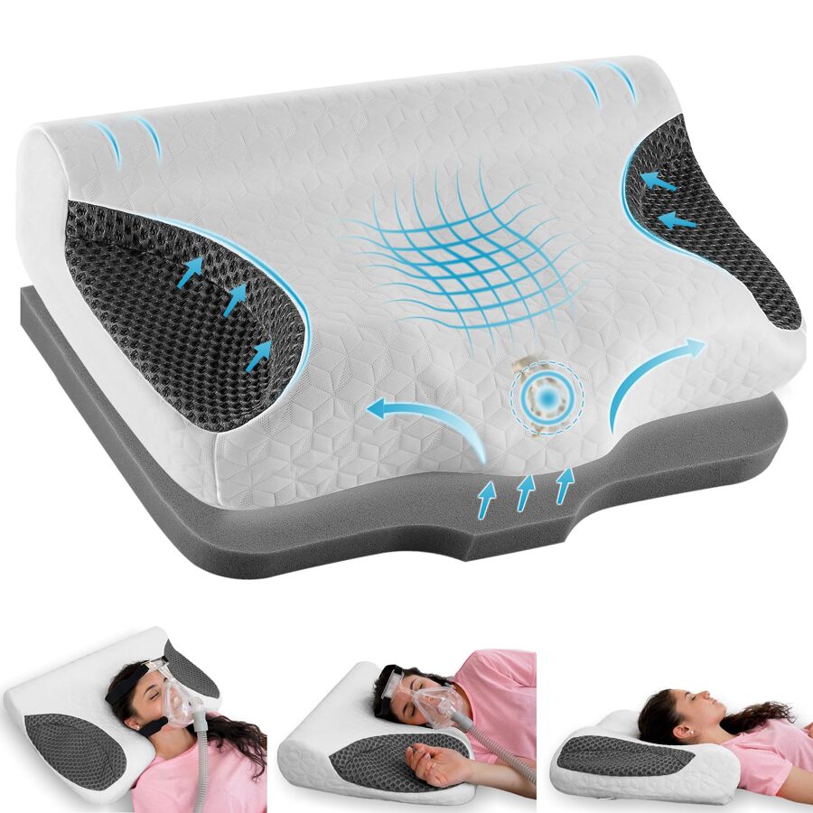 CPAP Pillow, Memory Foam CPAP Pillow for Side Sleepers, Sleep Apnea