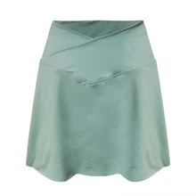 Women Pleated Tennis Skirt, Shorts Crossover High Waisted Athletic Golf Skorts Workout Sports Dress, Woman Active Dress - màu xanh lá - Xem 3