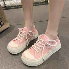 Giải trí Giày vải Đối với phụ nữ , Hàn Quốc Phong cách Đúng mốt Lady Giày dép - Hồng - Xem 4