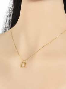ANDYWEN 1 pieza Collar de moda plata de ley 925 26 letras - Dorado - Ver 4
