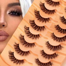 8對/包厚鬆軟曲線捲翹假睫毛,貂毛眼尾卷曲纖長8d增量假睫毛條,可以拉長和增加眼尾的卷度,達到妝容美化的效果 - 黑色 - 查看 1