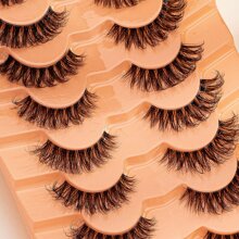 8對/包厚鬆軟曲線捲翹假睫毛,貂毛眼尾卷曲纖長8d增量假睫毛條,可以拉長和增加眼尾的卷度,達到妝容美化的效果 - 黑色 - 查看 4