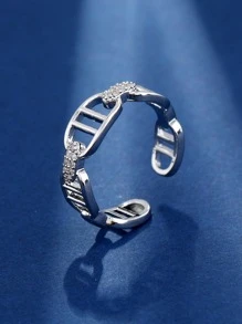 1入組女性幾何鏤空圓環帶可調開口設計,時尚配件