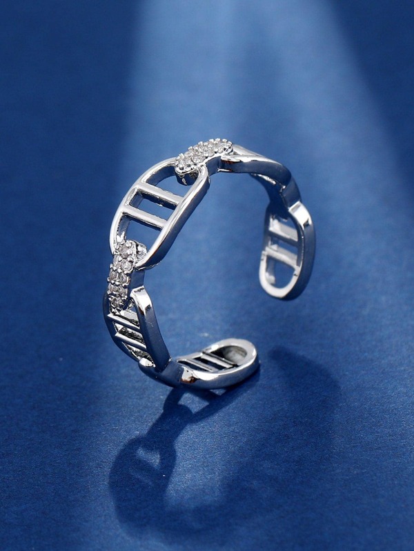 1 pieza de mujeres geométrico con abertura Anillo con abierto ajustable diseño , moda Accesorio