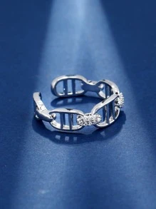 1入組女性幾何鏤空圓環帶可調開口設計,時尚配件