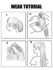 Peluca sintética coleta Pinza para el pelo - Dark Brown - Ver 6