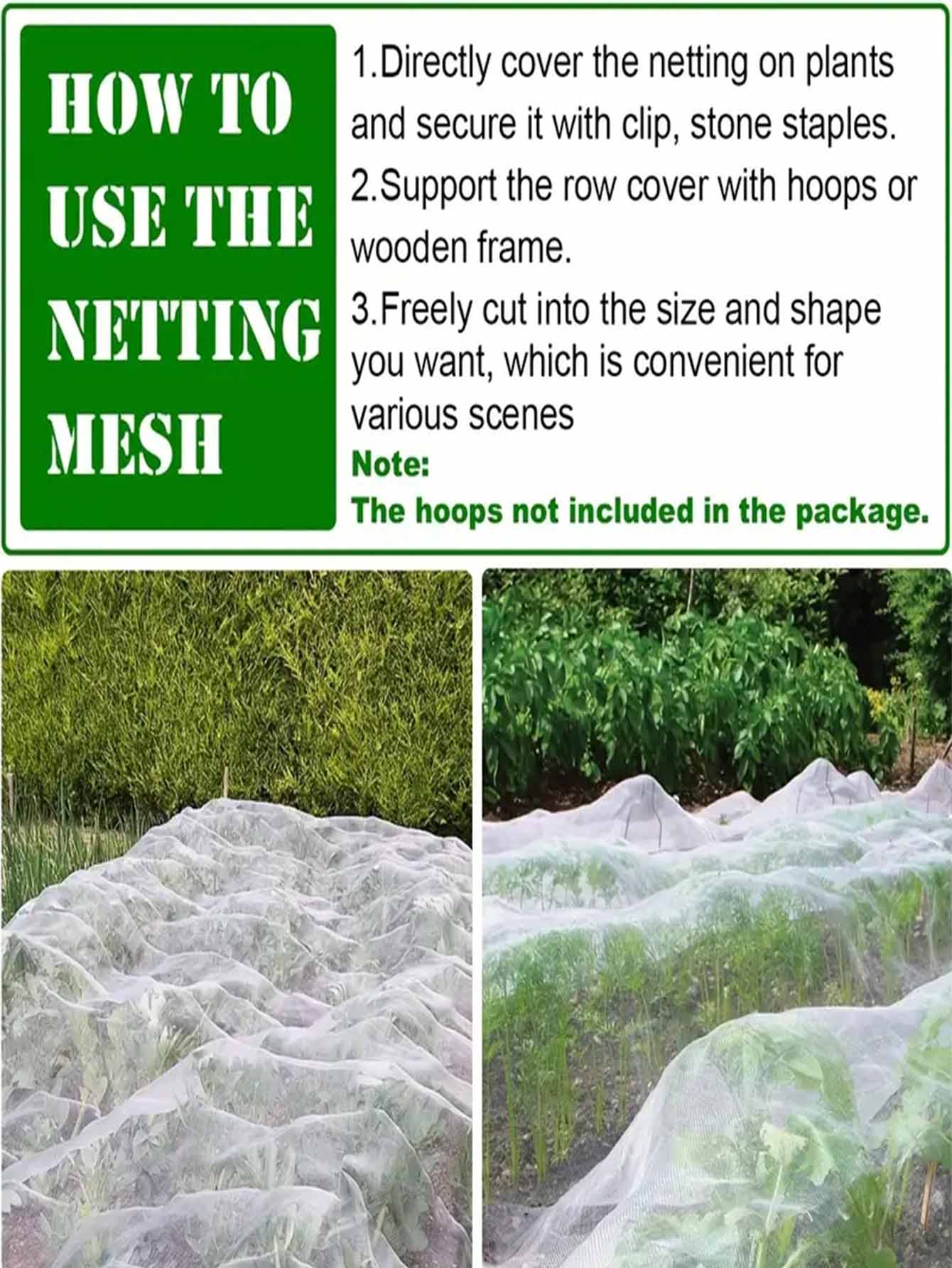 1pc High Density Insectproof Netting With 2m Width And 3m/5m/10m