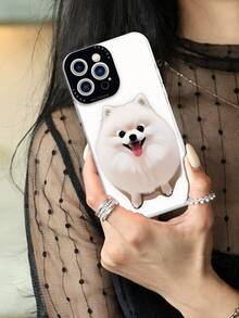 Branco Tpu Material Cachorro Em Forma Capas De Telefone , Compatível Com Iphone - Multicolorido - Ver 3