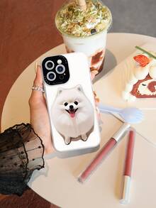 Branco Tpu Material Cachorro Em Forma Capas De Telefone , Compatível Com Iphone - Multicolorido - Ver 2