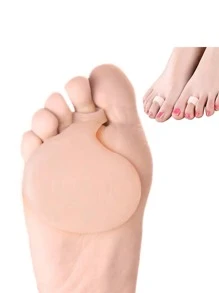 2片装防滑前脚掌垫，柔软硅胶鞋底保护套，适用于休闲鞋、运动鞋、凉鞋、女士高跟鞋、黑色浅口鞋 - 米色 - 查看 1