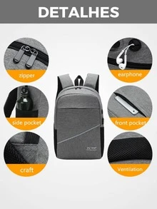 Men Functional Backpacks - 灰色 - 查看 5