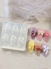 1 个硅胶模具，带 3D 蝴蝶结设计，DIY 工艺模具，用于制作耳环、项链、美甲等装饰配件 - 無色 - 查看 1