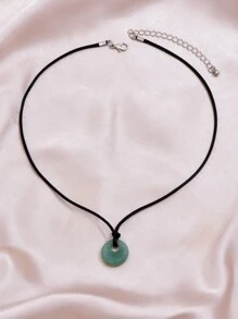 1入組時尚石頭吊墜項鍊 - 綠色 - 查看 2