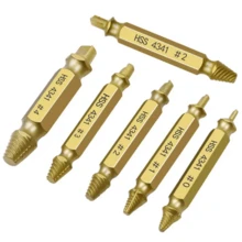 Screw Extractor Drill Bit Extraction Kit Damaged Speed out Bolt Extractor Bolt Stripping Attachment Tool - Gold - View 1