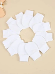 Juego de 6 pares de manoplas de unicolor anti-arañazos para bebés recién nacidos, suaves y lindos para uso diario y días festivos