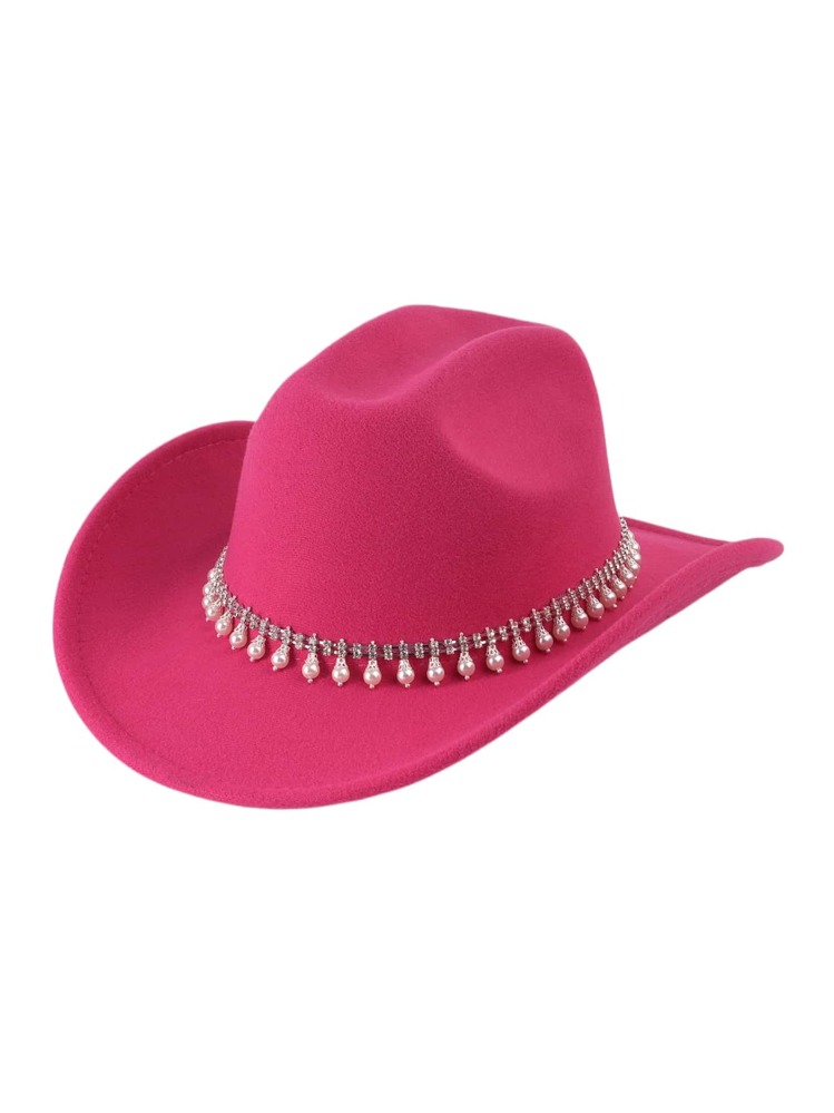 5479 Pearl Hat Shiny Cowboy Wide Brim Womens Hat Party Hats Pearl Drop-pink il_1080xN.5139162597_oa8a.jpg main image 4