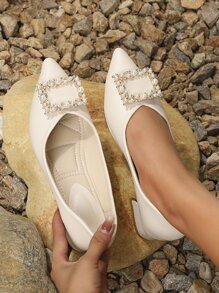 Hợp thời Và Đúng mốt Linh hoạt Phong cách cổ tích Của phụ nữ Giày cao gót - Màu be - Xem 1