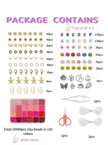 Đất sét Hạt 132 Màu sắc Boho Bộ làm đồ trang sức - 132 màu 11173 cái - Xem 2
