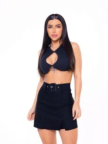 Women Skirts - 黑色 - 查看 2