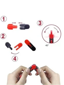 1入組自行車手鏈蛇玩具,卡通可彎曲減壓拼圖遊戲 - 黃色 - 查看 5