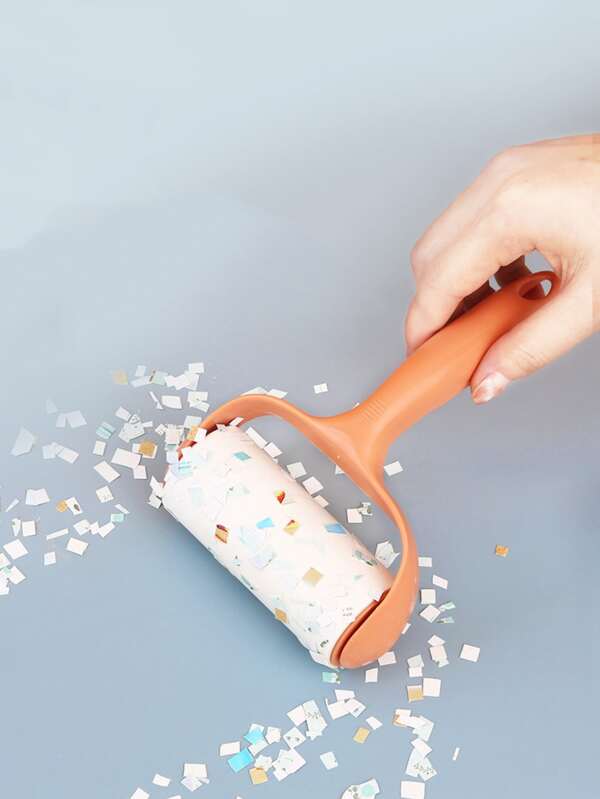 1pc Orange Lint Roller, Sticky Hair Removal Brush, Tearable, Reusable, Clothing Dust Cleaner