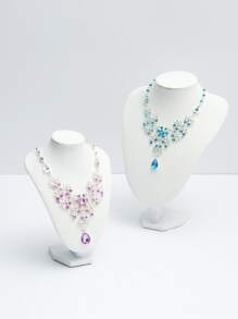 1pc V-Shaped Necklace Model Display Stand Mannequin Neck Pendant Holder Jewelry Prop - White - View 9